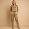 Satin two-piece set with half-sleeve top for women