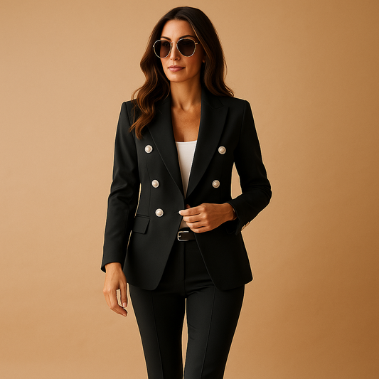 Stylish women's suit with blazer and pants