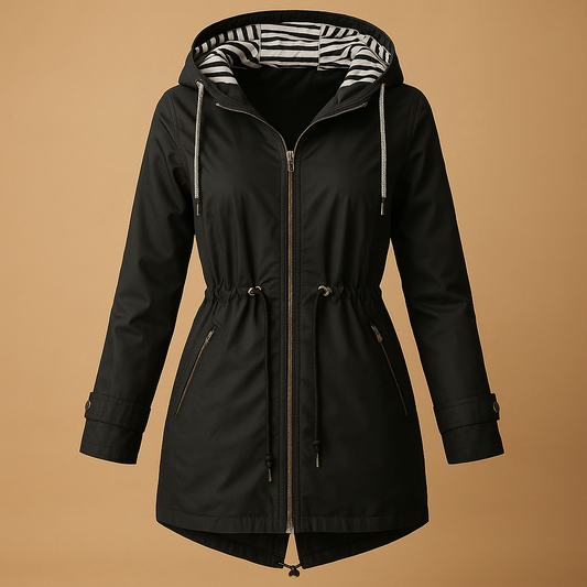 Women's waterproof parka with adjustable waist