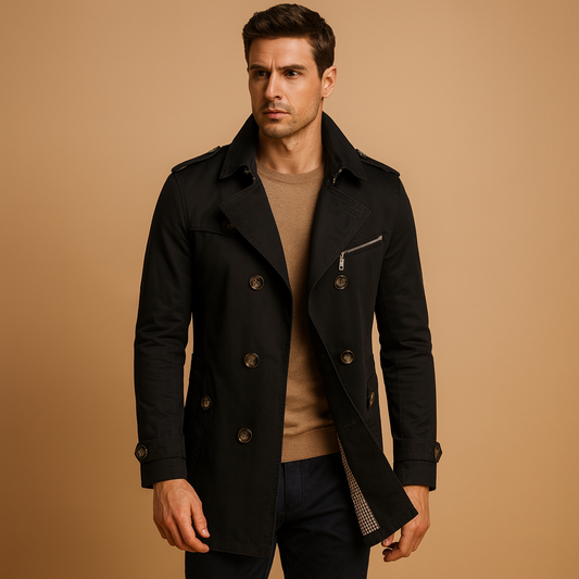 Waterproof trench coat for men