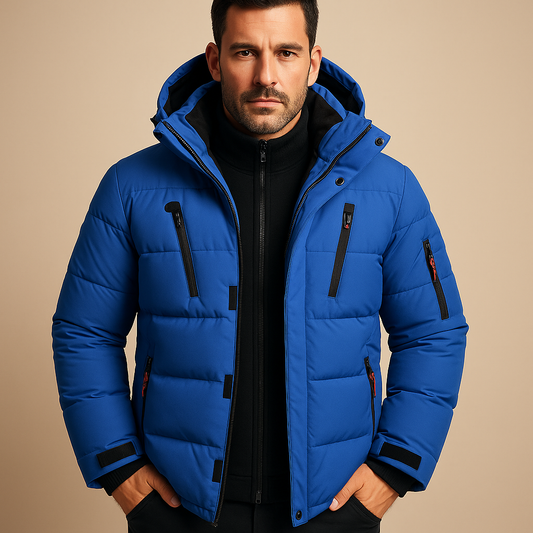 Waterproof winter coat with warm lining for men