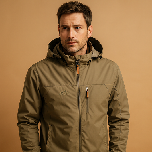 Wind and waterproof jacket with modern design for men