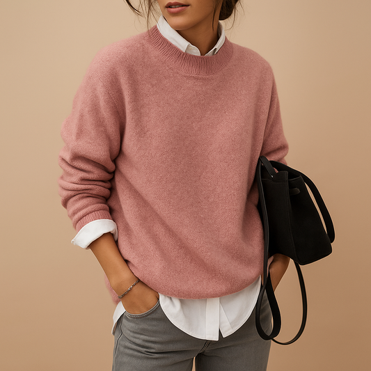 Women's wool sweater with elegant fit and minimalist finish