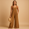Summer jumpsuit with high waist and wide legs for women
