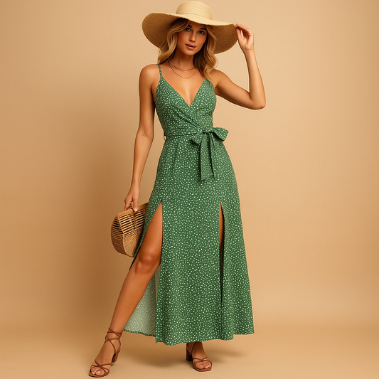 Floaty floral print beach dress for women