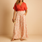Summer set with floral print and wide pants for women