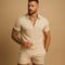 Summer set with T-shirt and zippered shorts for men