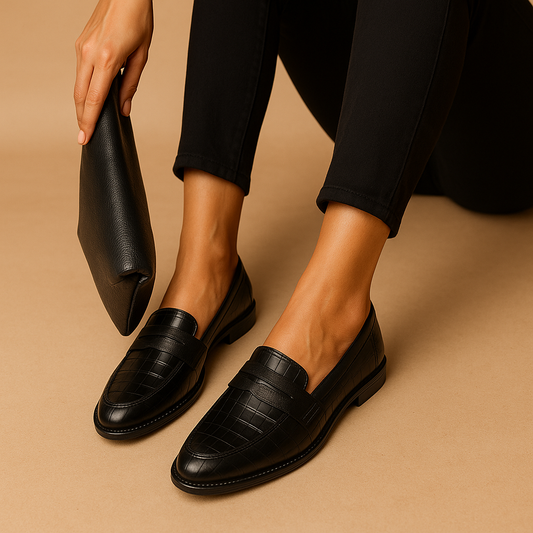 Black festive slippers for women