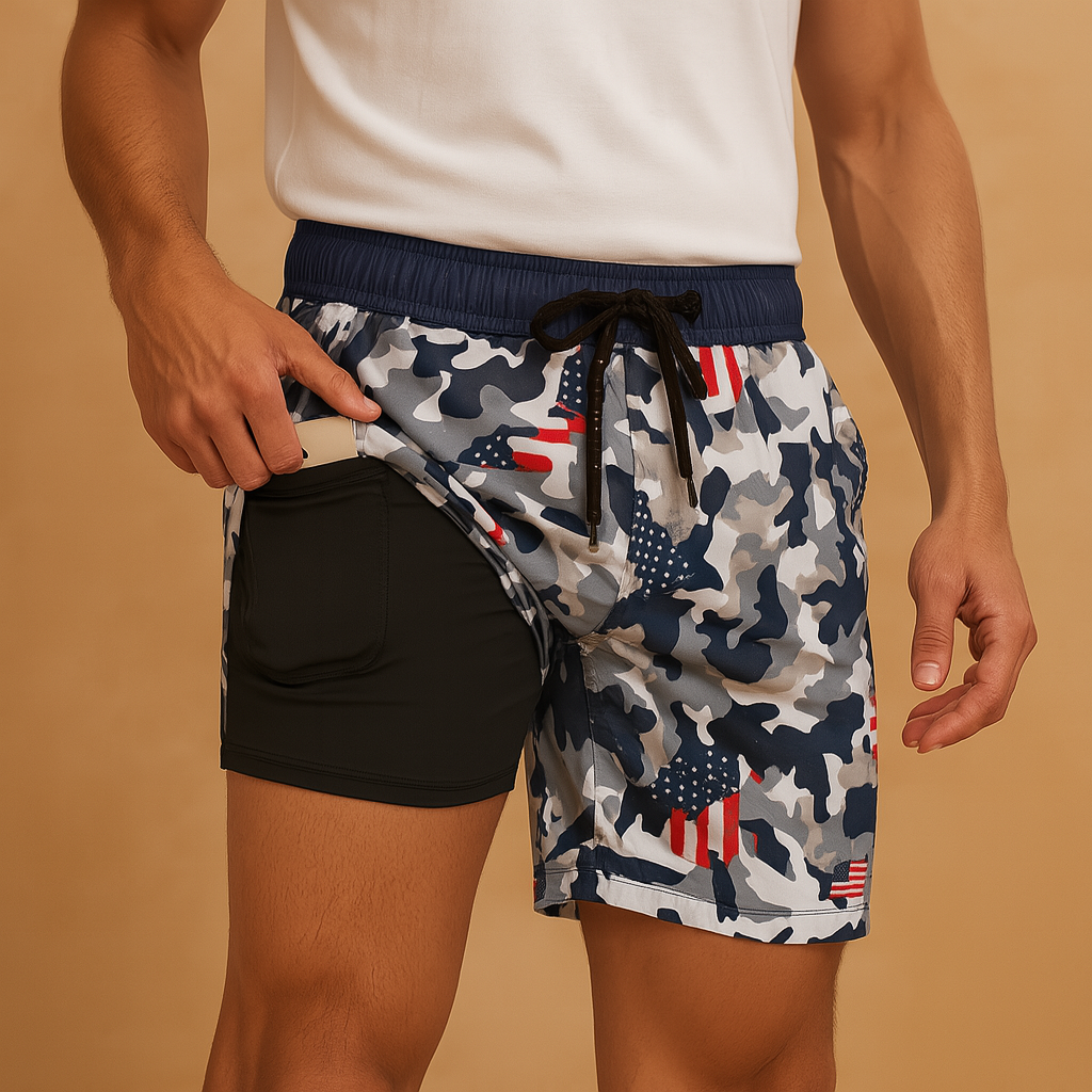 Swim shorts with quick-drying fabric for men